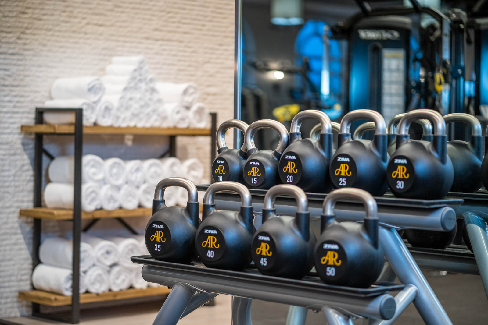 Weights lined up at Addison Reserve in Florida